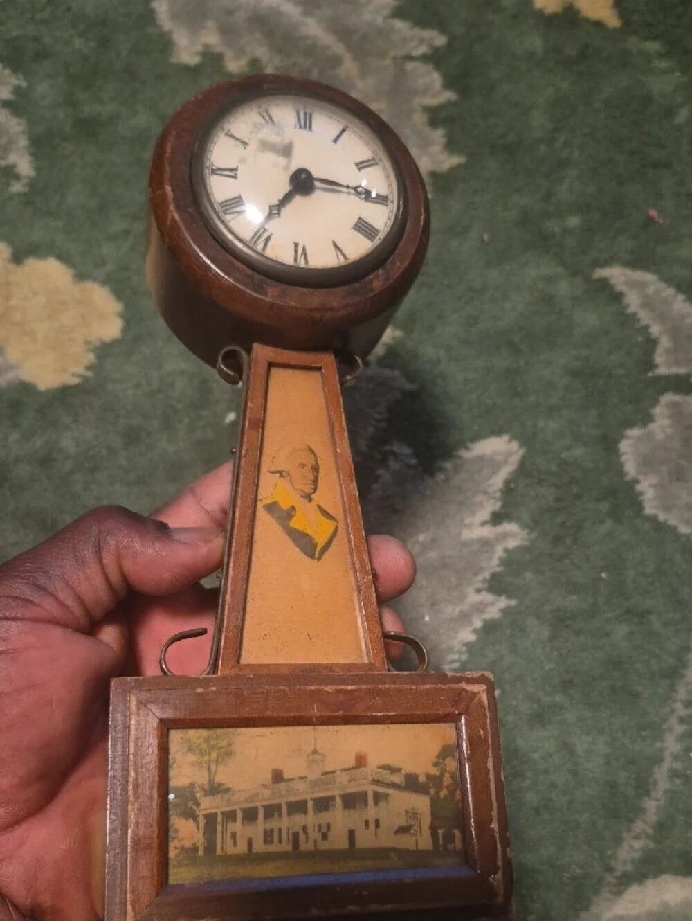 Antique-Style Wall Clock in Brown and Tan